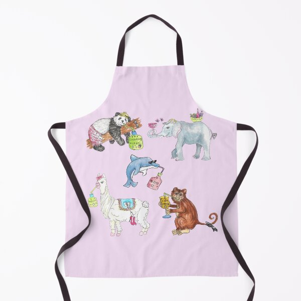 Item preview, Animals Drinking Mocktails set (white/purple/grey background) designed and sold by Reanna Bakshani.