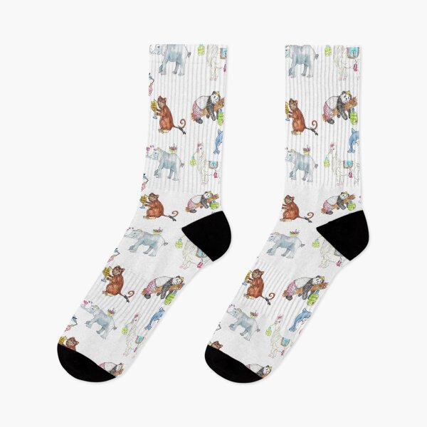 Item preview, Animals Drinking Mocktails set (white/purple/grey background) designed and sold by Reanna Bakshani.