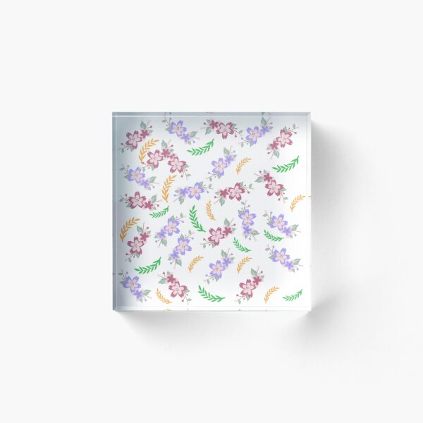 Item preview, Patrón floral rosa y morado con fondo blanco designed and sold by PatternHeavens.