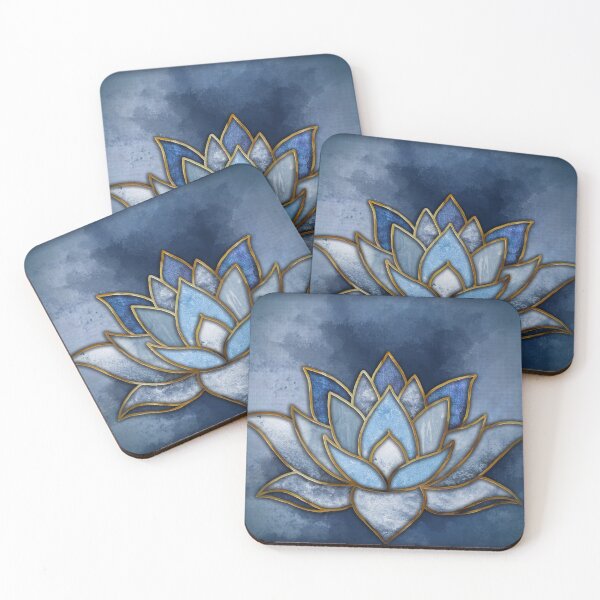 Item preview, Blue and Gold textured lotus flower designed and sold by Thats-So-Brien.