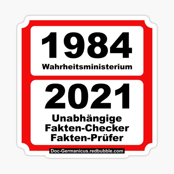 1984: MINISTRY OF TRUTH <> 2021 Fact-Checker Satire | Protest | resistance Sticker