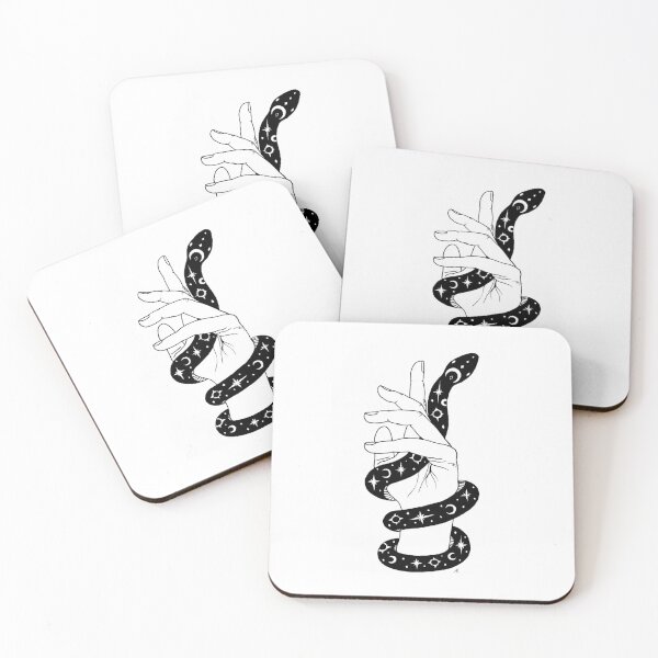 Item preview, Cosmic Snake in the Hand. Drawing Illustration designed and sold by Alika's  Garden.