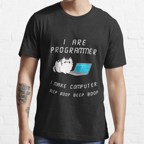 I are programmer I make computer Beep boop cat Essential T-Shirt