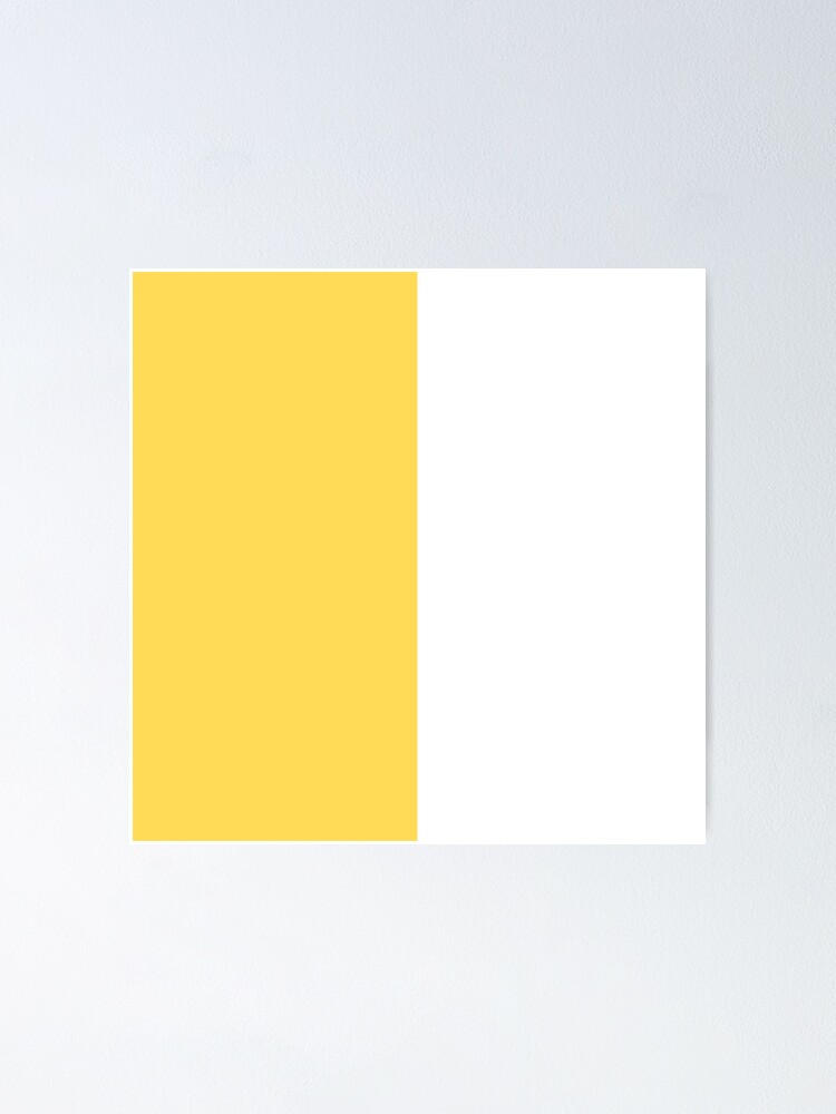 "Mustard Yellow And White Half And Half" Poster by rewstudio Redbubble