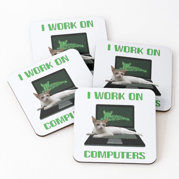 Item preview, I Work on Computers| Cat Dad | Funny Cat | Cat Lovers designed and sold by niceb00y.