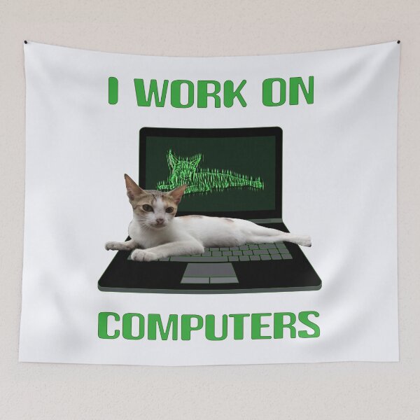 Item preview, I Work on Computers| Cat Dad | Funny Cat | Cat Lovers designed and sold by niceb00y.