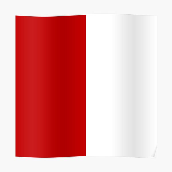 "Cherry Red And White Half And Half" Poster for Sale by rewstudio