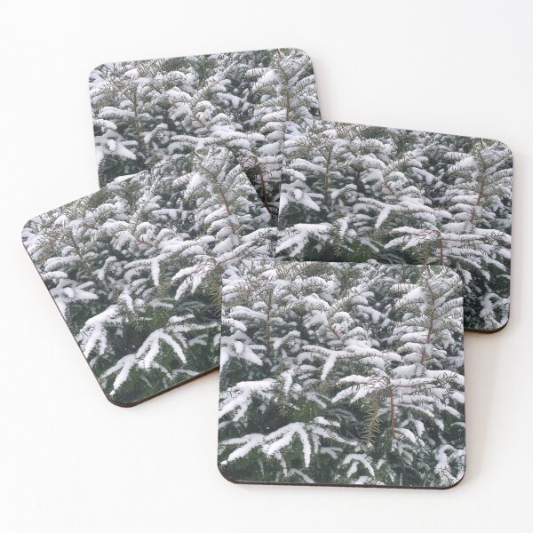 Item preview, Snow on green hedge, pure nature landscape in the wintermood designed and sold by Between Clouds.