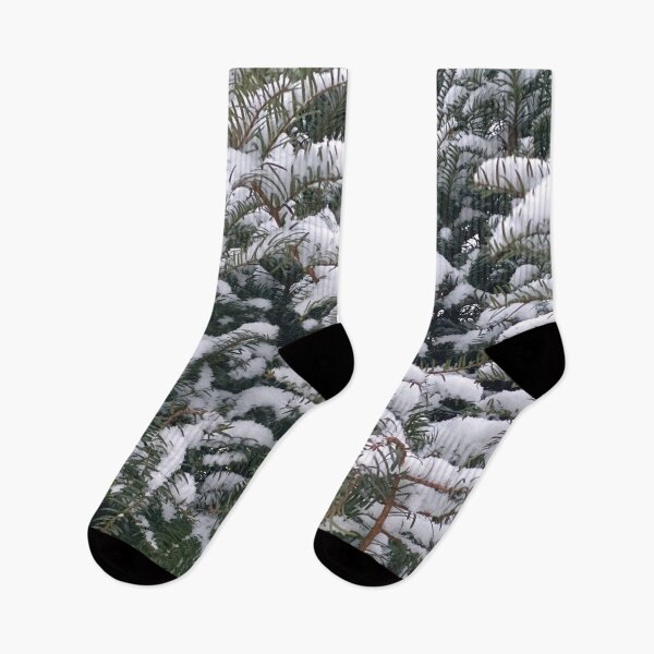 Item preview, Snow on green hedge, pure nature landscape in the wintermood designed and sold by Between Clouds.