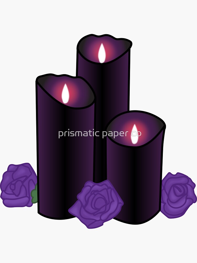 Pegatina for Sale con la obra «velas negras con rosas» de