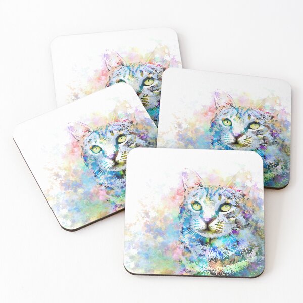 Item preview, Cat 674 Multicolor Cat art designed and sold by artbylucie.
