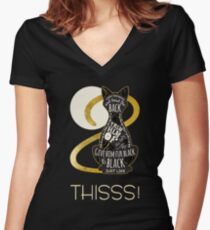 Hocus Pocus Cat Spell - Just. Like. This! Women's Fitted V-Neck T-Shirt