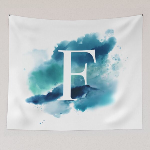 Item preview, Blue Watercolour Monogram F Letter designed and sold by RossWilson12.