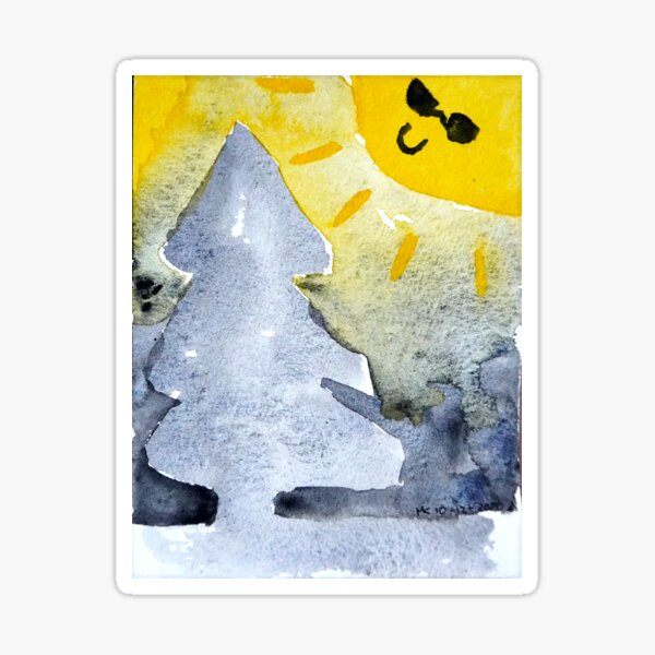 Coole Ecksonne mit Sonnenbrille im Wald Sticker