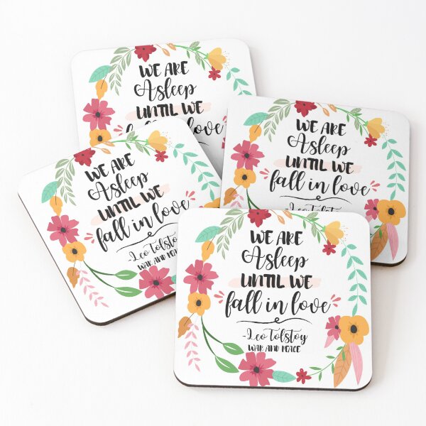 Item preview, Leo Tolstoy War & Peace Floral Wreath Quote designed and sold by Dollfacedesign.