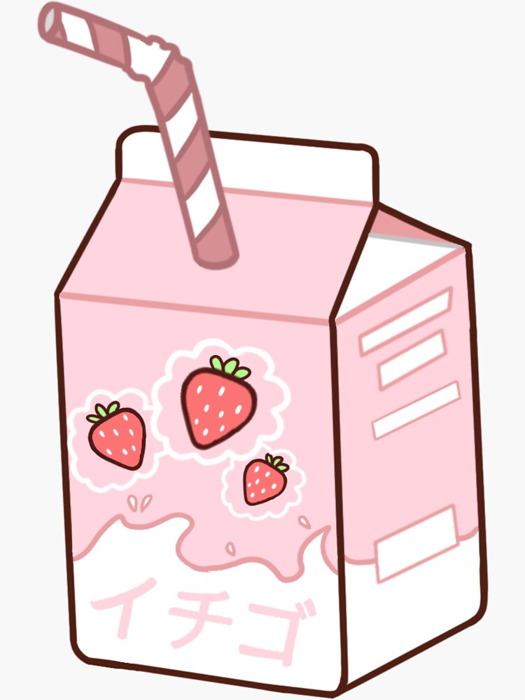 "Aesthetic Strawberry Milk" Sticker for Sale by vumblebeedesign Redbubble