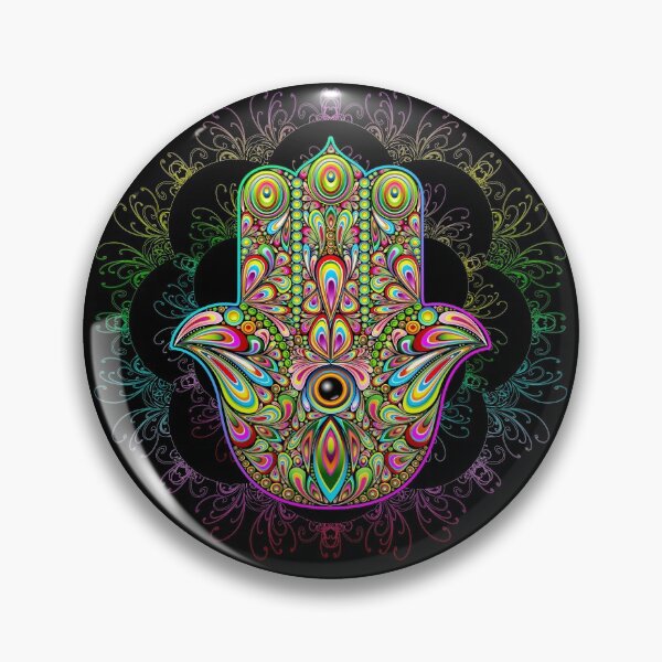 Item preview, Hamsa Fatma Hand Psychedelic Amulet  designed and sold by BluedarkArt.
