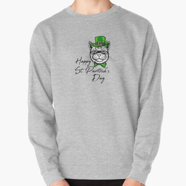 Happy St Purrtrick's Day Pullover Sweatshirt
