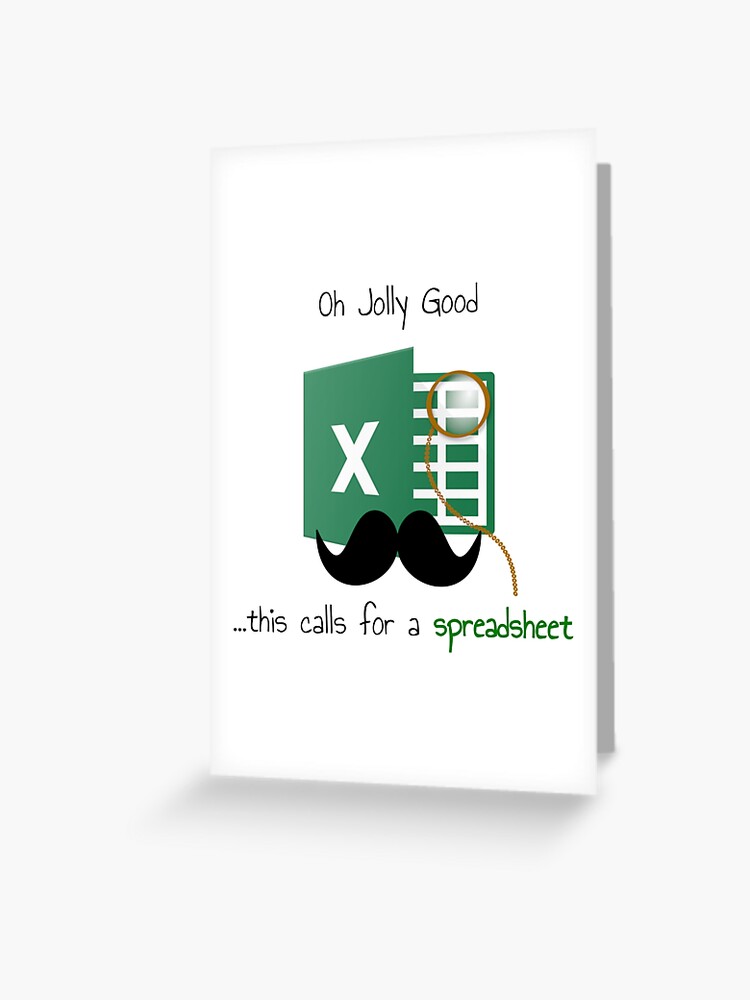 Thumbnail 1 of 2, Greeting Card, Oh Jolly Good ... this calls for a spreadsheet designed and sold by AnalystCave.