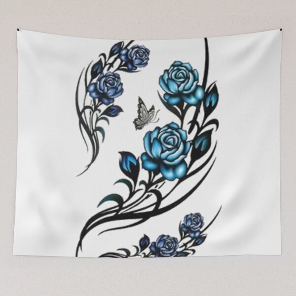 Aperçu de l'œuvre Tatouage d'art de fleur en bleu créée et vendue par kamikrison.