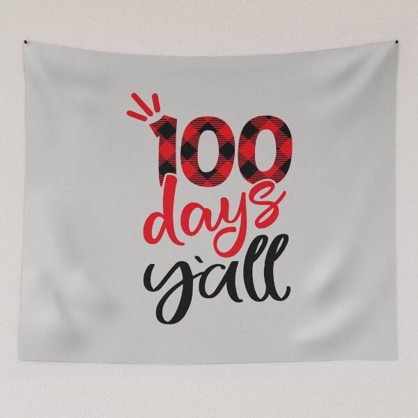Item preview, Red Plaid 100 Days Y'all Teacher Student 100th Day Of School designed and sold by GINIART.