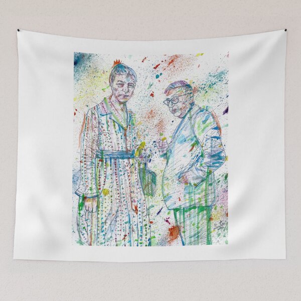 Item preview, SARTRE and SIMONE DE BEAUVOIR watercolor portrait .2 designed and sold by lautir.