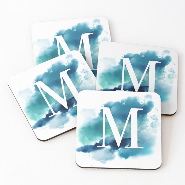 Item preview, Blue Watercolour Monogram M Letter designed and sold by RossWilson12.