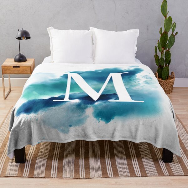Item preview, Blue Watercolour Monogram M Letter designed and sold by RossWilson12.