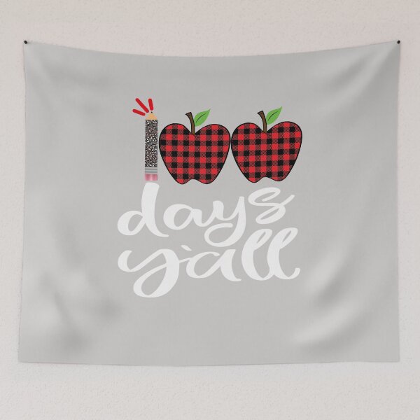 Item preview, Red Plaid 100 Days Y'all Teacher Student 100th Day Of School designed and sold by GINIART.