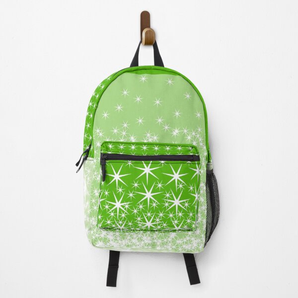 Item preview, Snow Stars Settling Backpack - Shades of Green designed and sold by artfulnotebook.