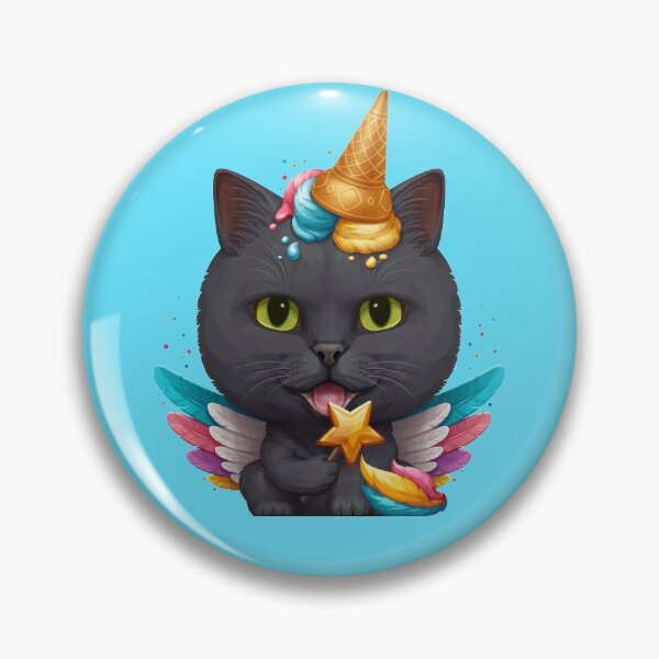 Item preview, Black Cat Ice Cream Unicorn designed and sold by anmlz.
