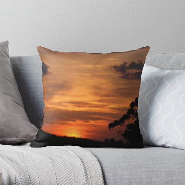 Apricot Skies Throw Pillow