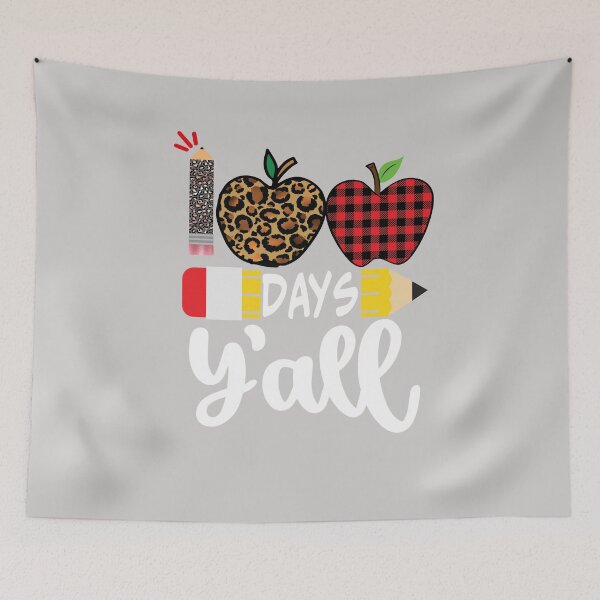 Item preview, Red Plaid 100 Days Y'all Teacher Student 100th Day Of School designed and sold by GINIART.
