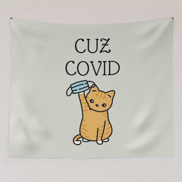 Item preview, Cute Cat with Covid19 Face Mask designed and sold by MoxiApparel.