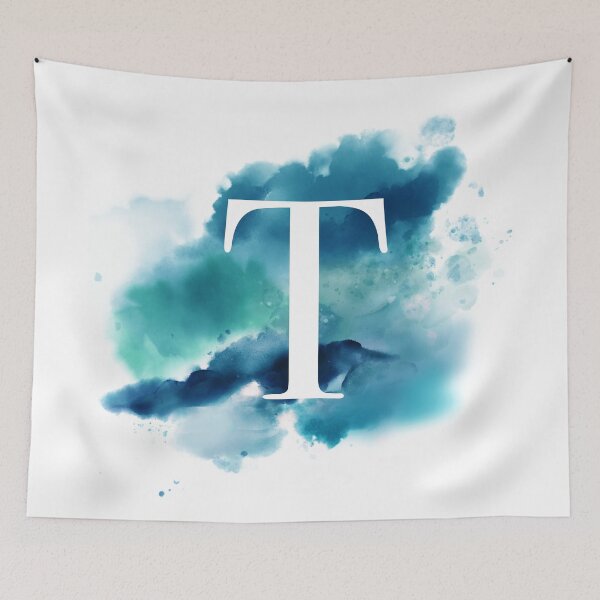 Item preview, Blue Watercolour Monogram T Letter designed and sold by RossWilson12.