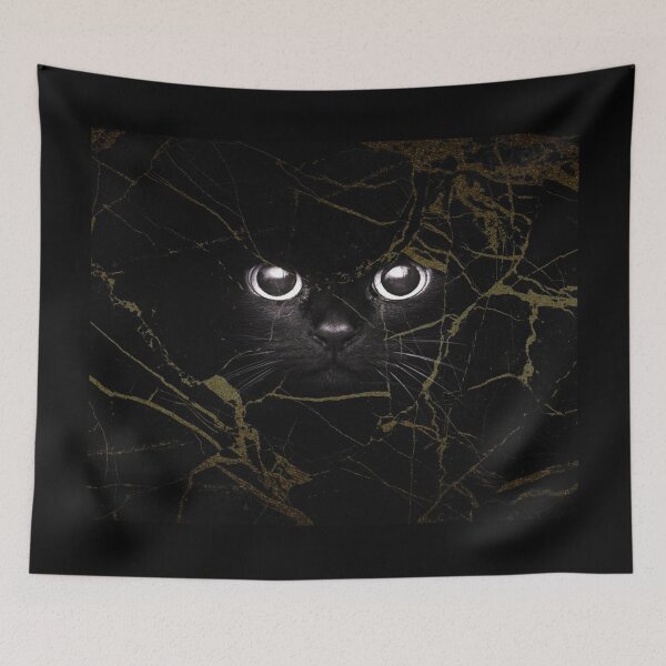 Item preview, marble gold and black cat designed and sold by ichourshop.