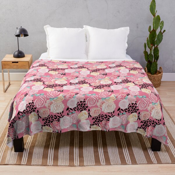 Item preview, Rose and Animal Print Nature (DRK PNK) Pattern designed and sold by Oak Mountain.