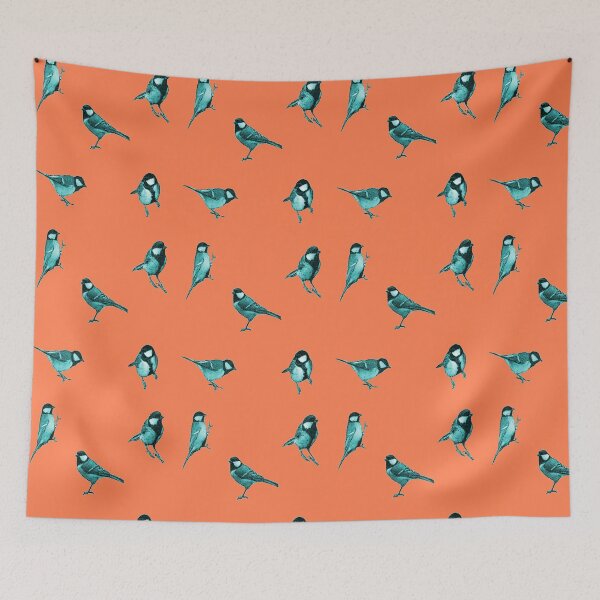 Item preview, Turquoise Blue Birds on Mango designed and sold by AlteredAtelier.