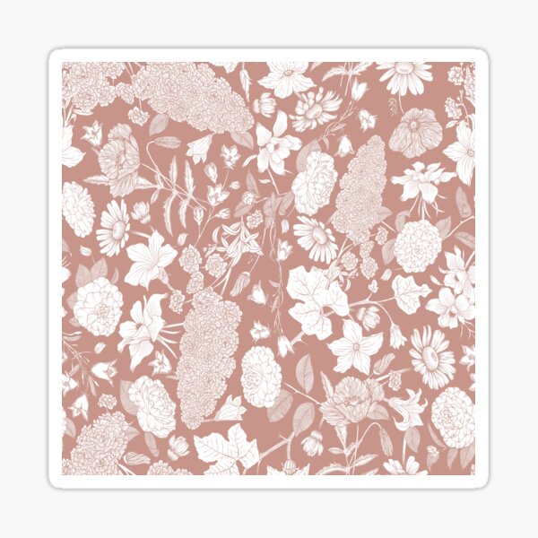 Flowers of each Chakra repeat pattern rose and white Sticker