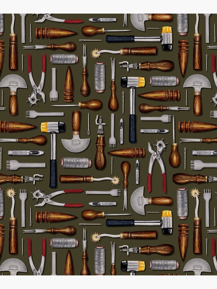 Leatherworking Tools for Leather Craft Poster for Sale by somecallmebeth