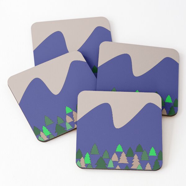 Item preview, Trees Mountain Multi Green Blue and Tan designed and sold by DesignsByMuriel.