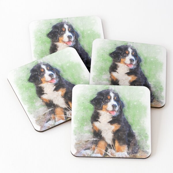 Item preview, Bernese Mountain Dog puppy watercolor designed and sold by PetsArt.