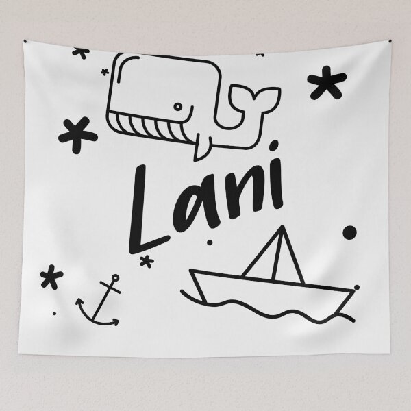 Item preview, Lani - cute name motif with whale, anchor and boat for girls designed and sold by khoaitay-Shirts.