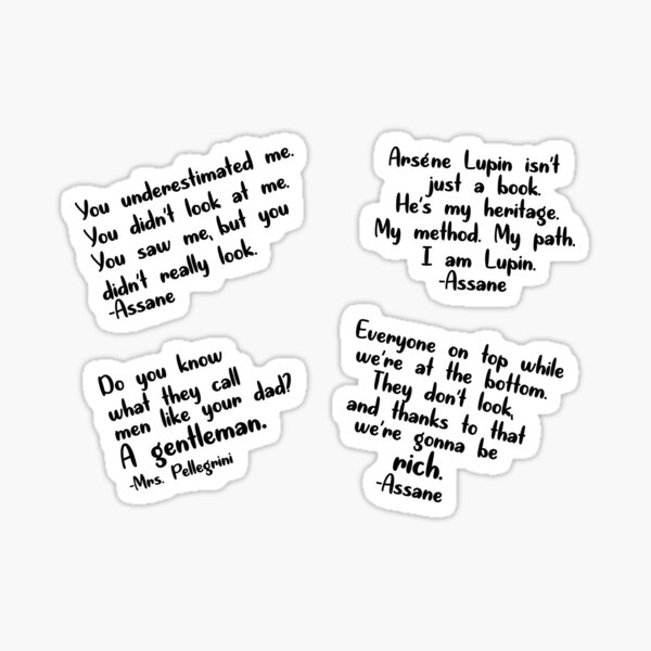 Item preview, Lupin netflix quote pack designed and sold by JakubkoJunak.