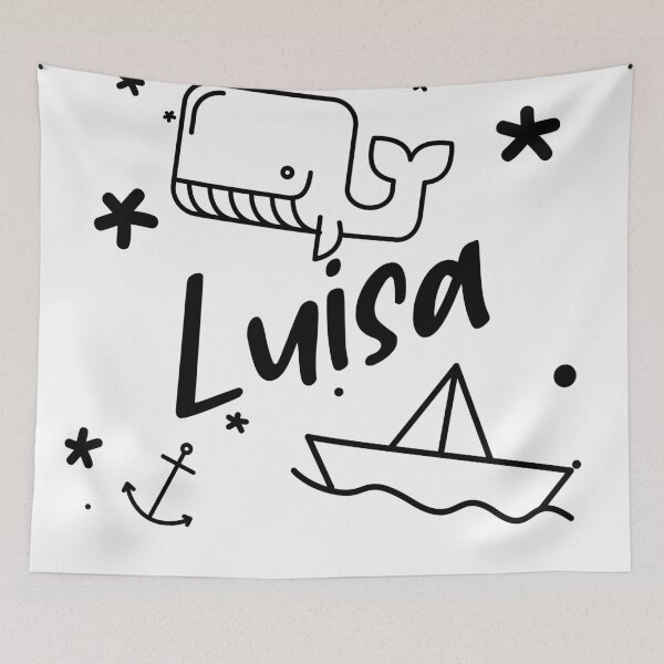 Item preview, Luisa - sweet name motif with whale, anchor and boat for girls designed and sold by khoaitay-Shirts.