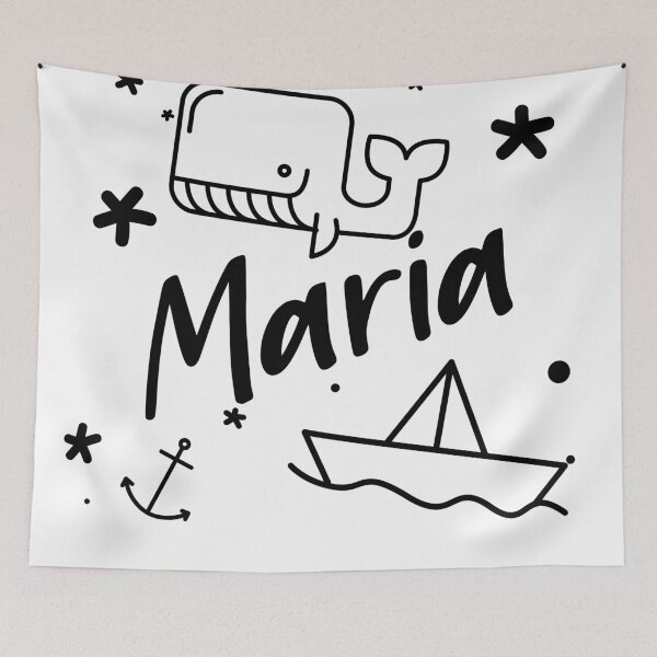 Item preview, Maria - sweet name motif with whale, anchor and boat for girls designed and sold by khoaitay-Shirts.