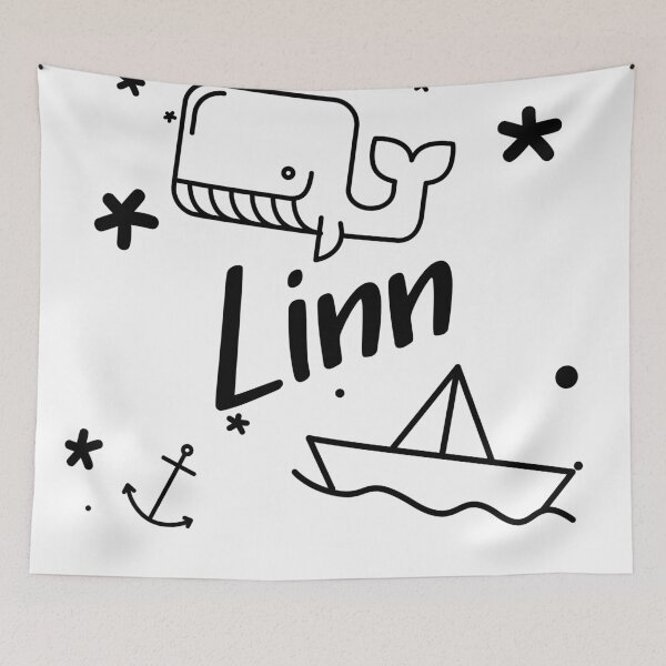 Item preview, Linn - cute name motif with whale, anchor and boat for boys designed and sold by khoaitay-Shirts.