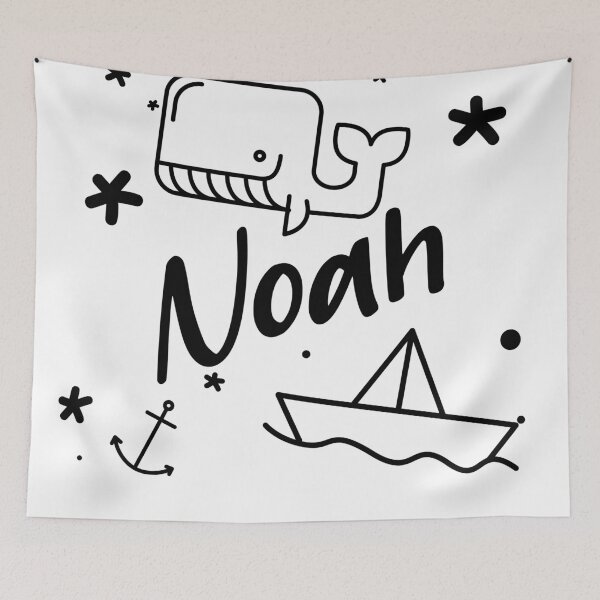 Item preview, Noah - cute name motif with whale, anchor and boat for boys designed and sold by khoaitay-Shirts.