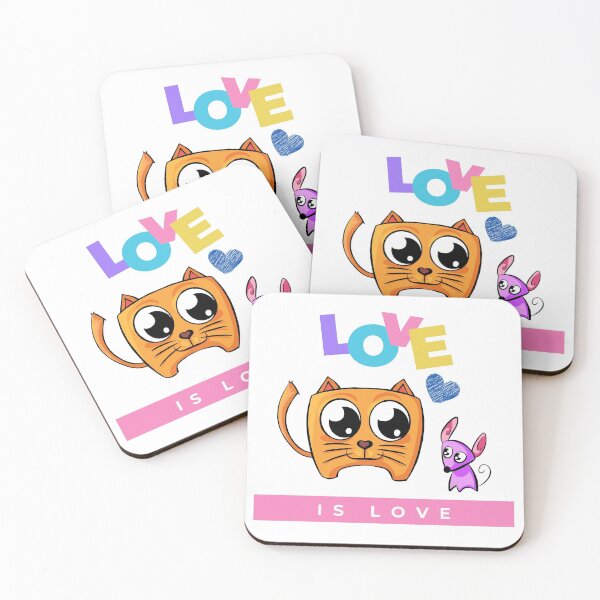 Item preview, Love is Love- Funny Cat and Dog Friendship Valentine's Day designed and sold by LordAudes.