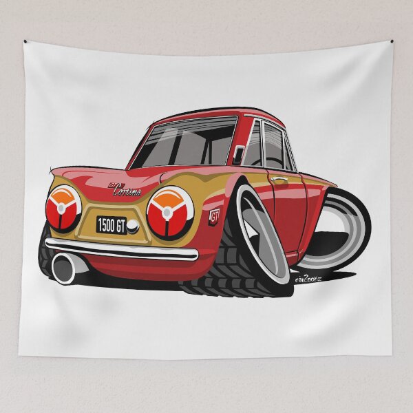 Item preview, Ford Cortina Mark 1 Gold Leaf caricature designed and sold by car2oonz.